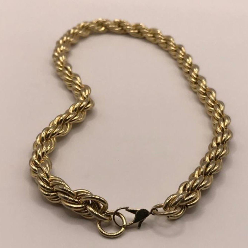 Thick Gold-Tone Rope Twist Chain Necklace - Picture 5 of 8